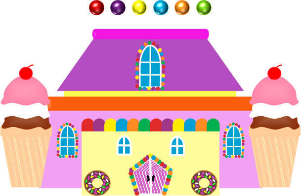 Illustration of a candy castle.
