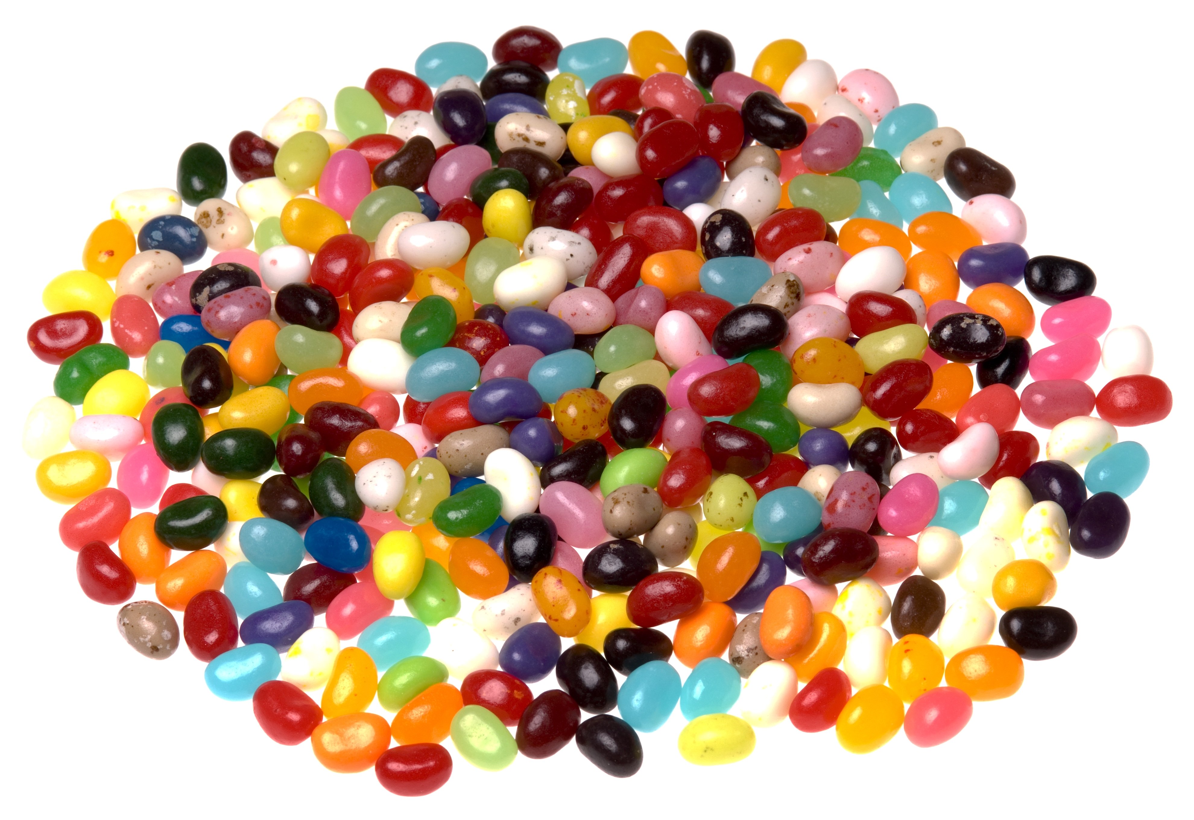 A pile of multi-colored jelly beans.