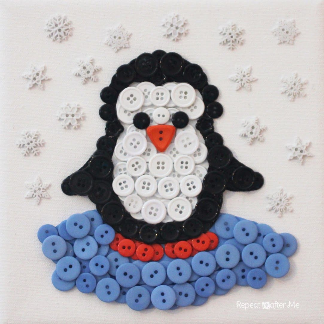 Penguin made out of buttons