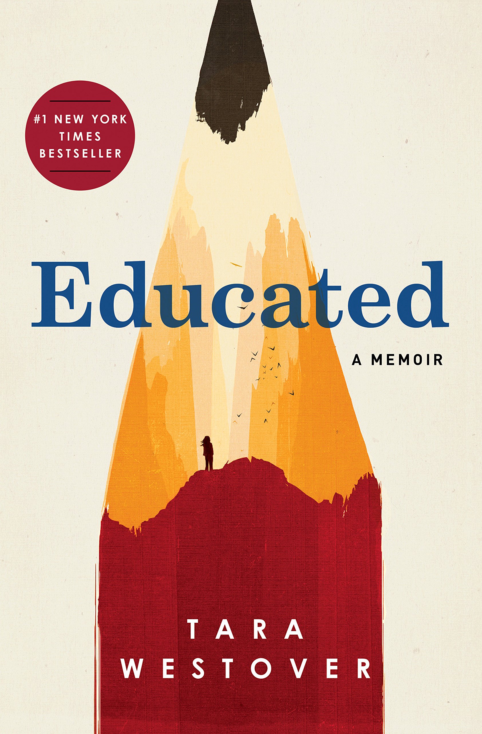 Book cover for Educated by Tara Westover.