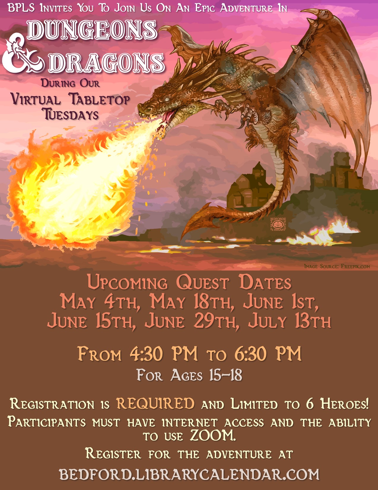 Virtual Dungeons&Dragons for teens 15-18