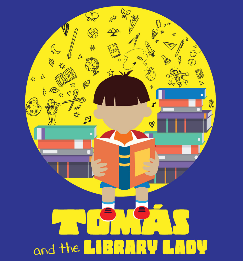 Logo for TOMÁS AND THE LIBRARY LADY play performance by Mill Mountain Theatre.