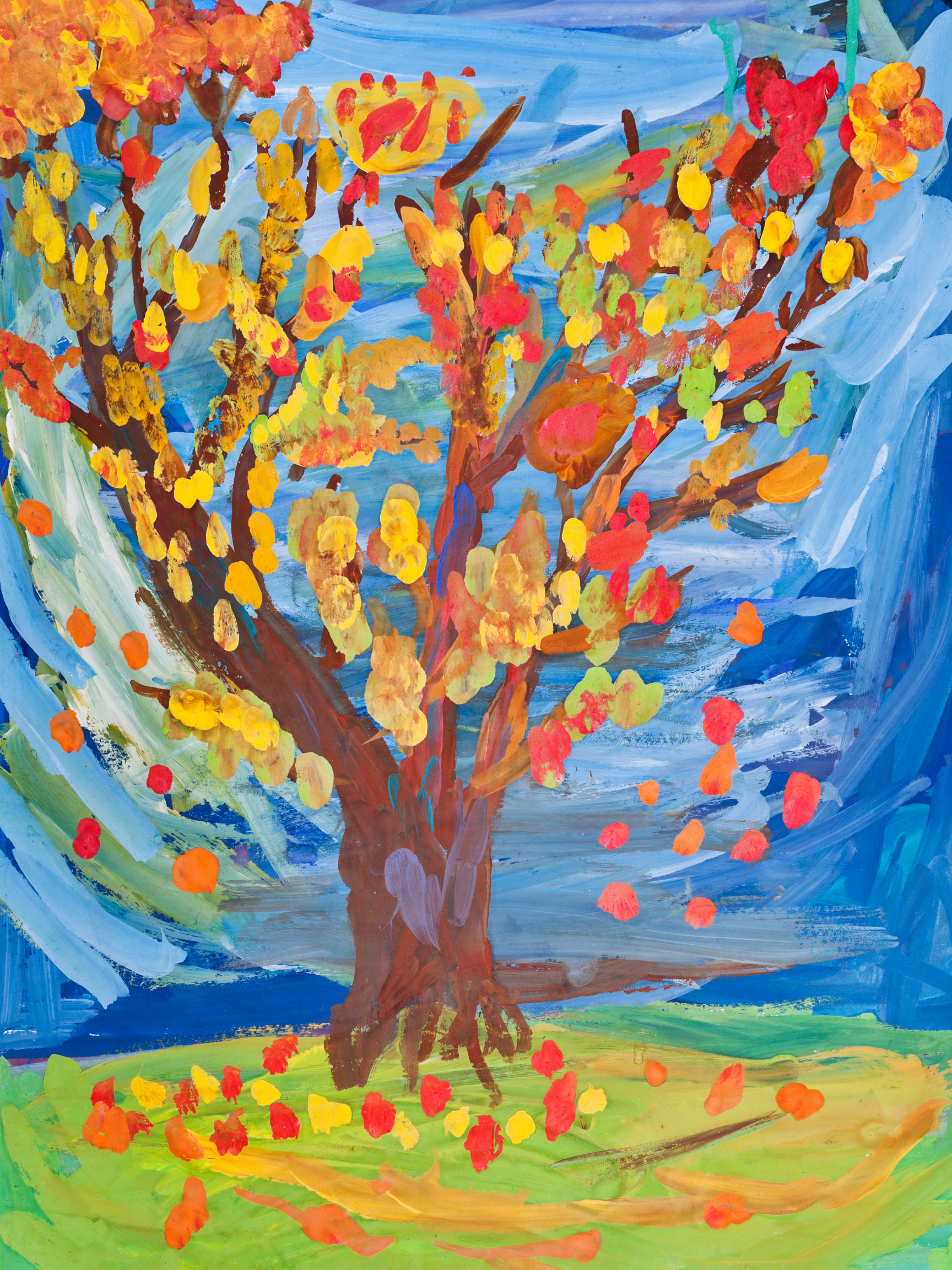Painting of a Fall Tree.