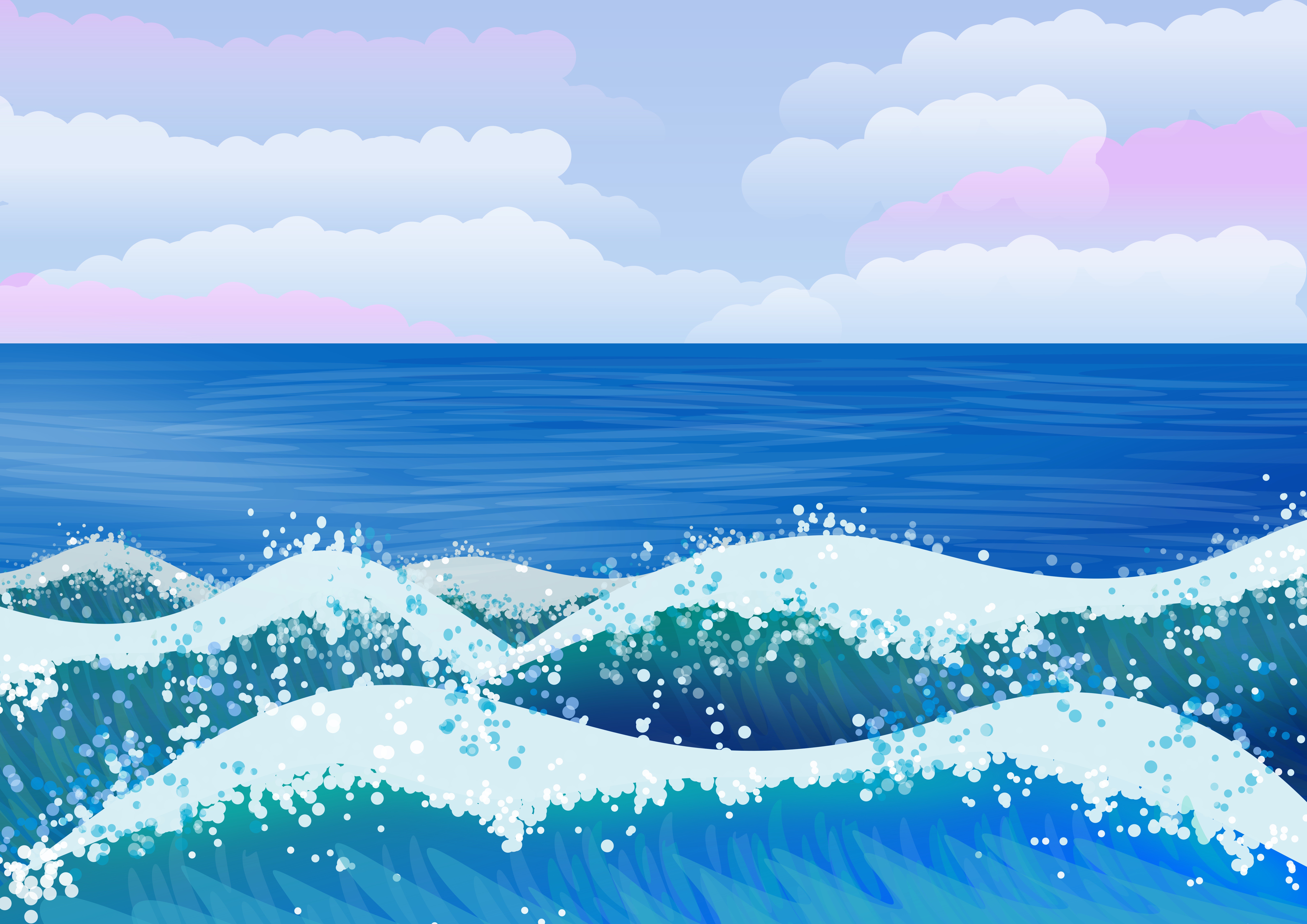 Illustration of ocean waves.