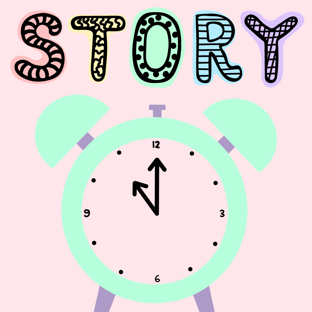Word Story and a clock