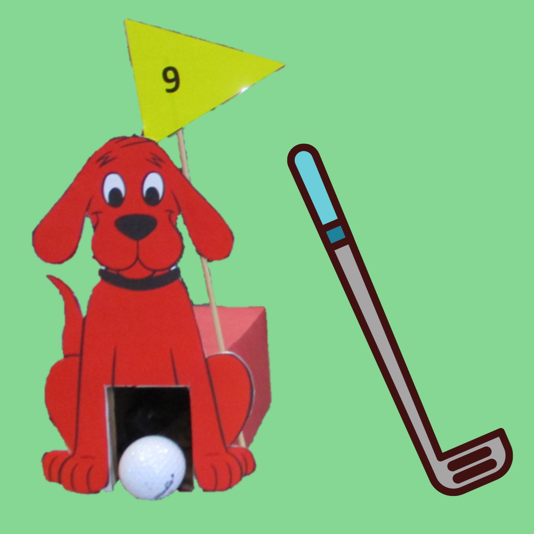 Clifford Mini Golf Hole and Golf Club Illustration