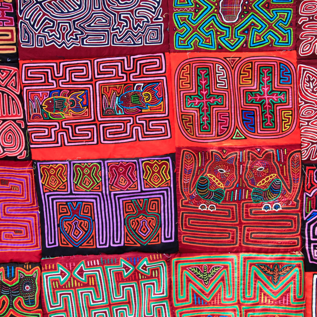 Molas (indigenous to Panama) fabric pattern