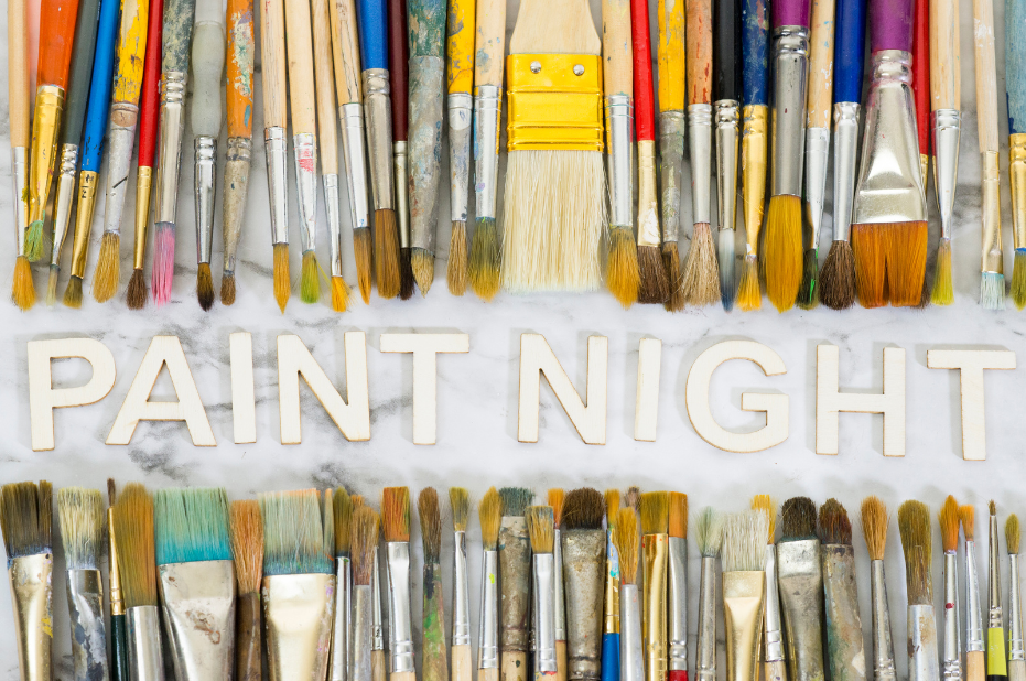Paint Brush border around words Paint Night