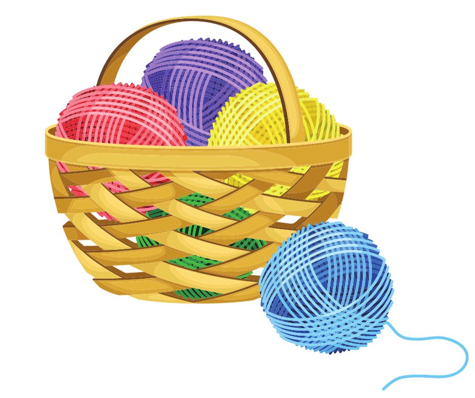 Yarn in a basket illustration
