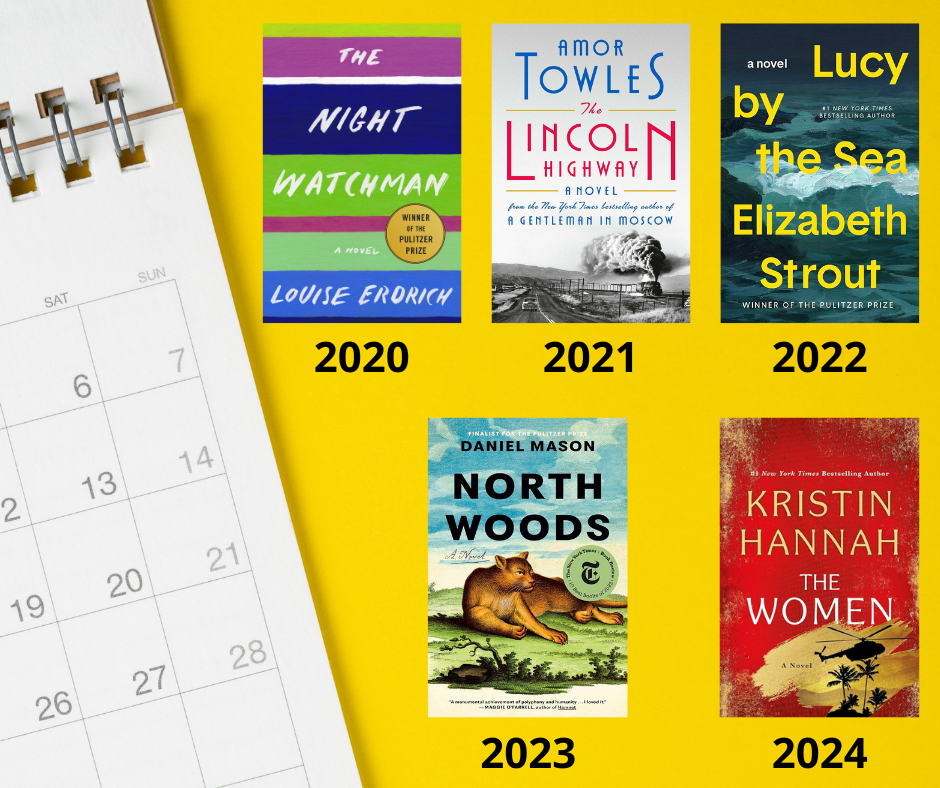 Calendar page with books written in 2020 -2024