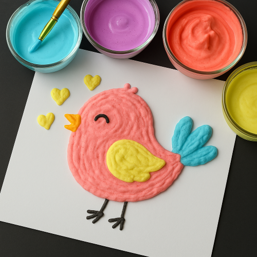 Puffy paint bird picture