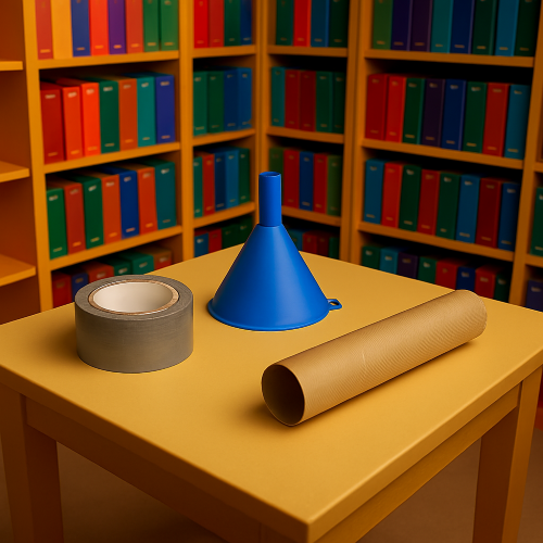 AI image of the objects needed to make a "stethescope"