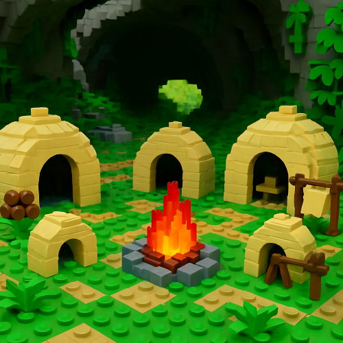 Lego prehistoric village