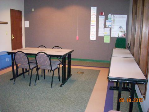Stewartsville Community Room with tables and chairs