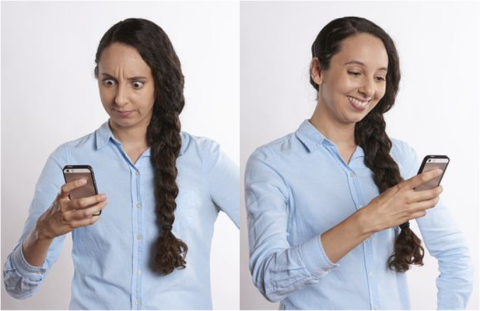 Smart Phone Basics default image showing woman looking at her smartphone