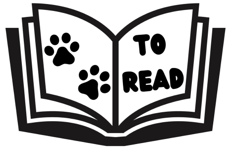 Icon of a open book with paw prints on the left side and the word to read on the right.