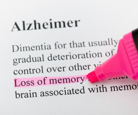 Alzheimer's definition being highlighted.