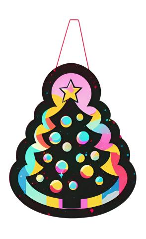 Faux "Stained Glass" Christmas Tree Ornament Craft