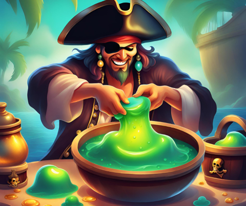 AI image of a pirate making slime