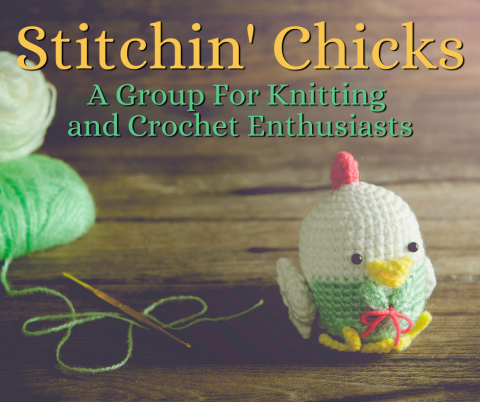 Stitchin' Chicks with a crochet chicken