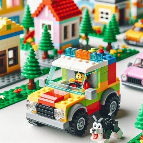 Car made out of Legos