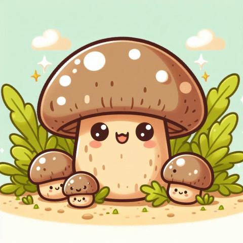 AI generated mushroom cartoon characters.