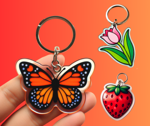 AI generated Shrinky Dink keychains