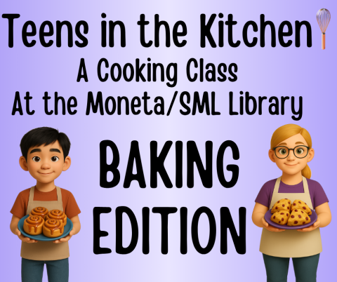 Teen in the kitchen baking logo