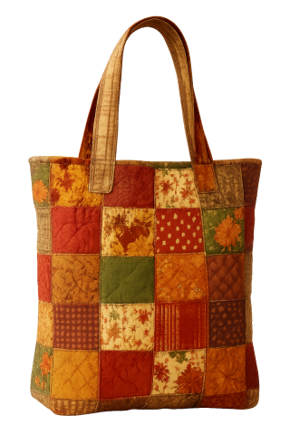 AI patchwork tote bag