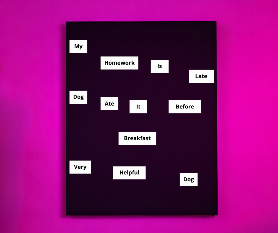 Blackout poem on canvas