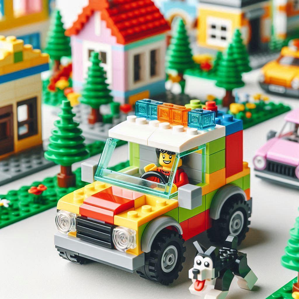 Car made out of Legos