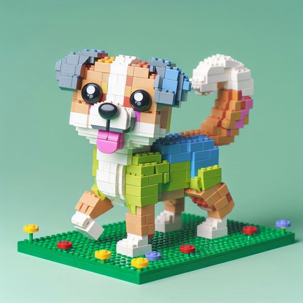 Dog made out of Legos