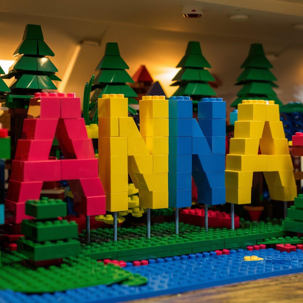 Legos spelling out Anna