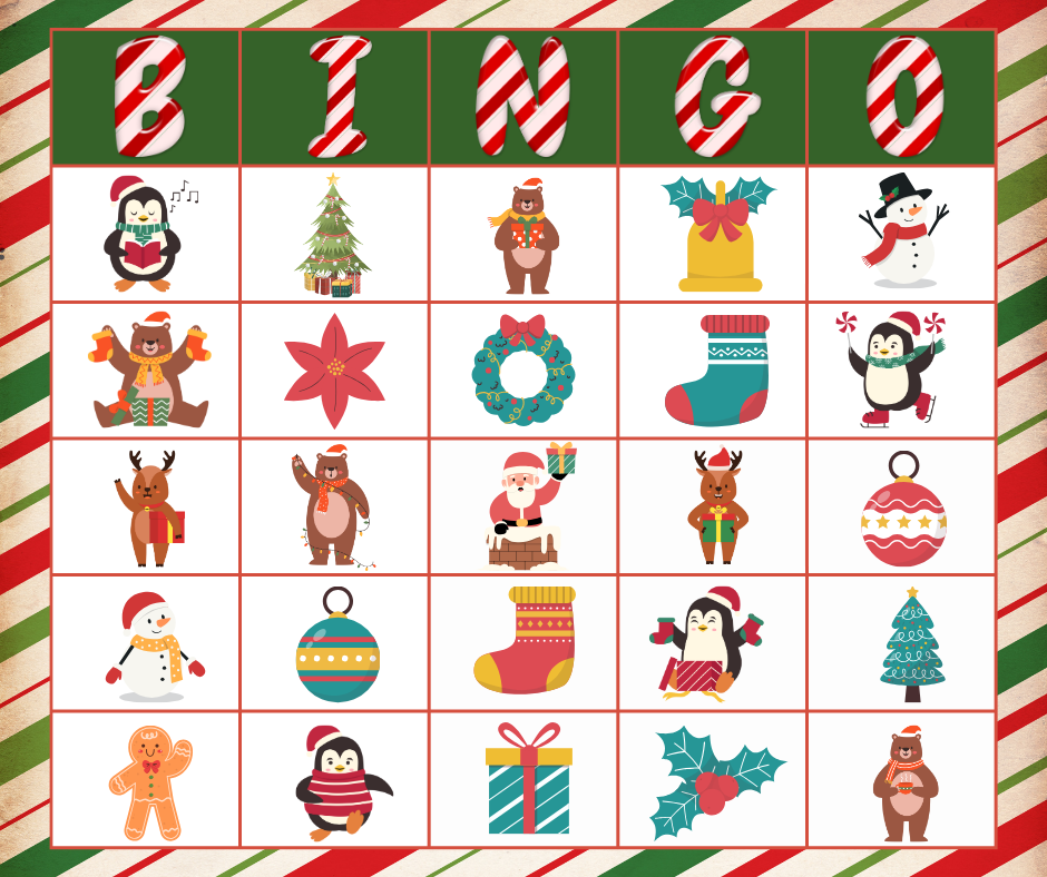 Holiday BINGO card