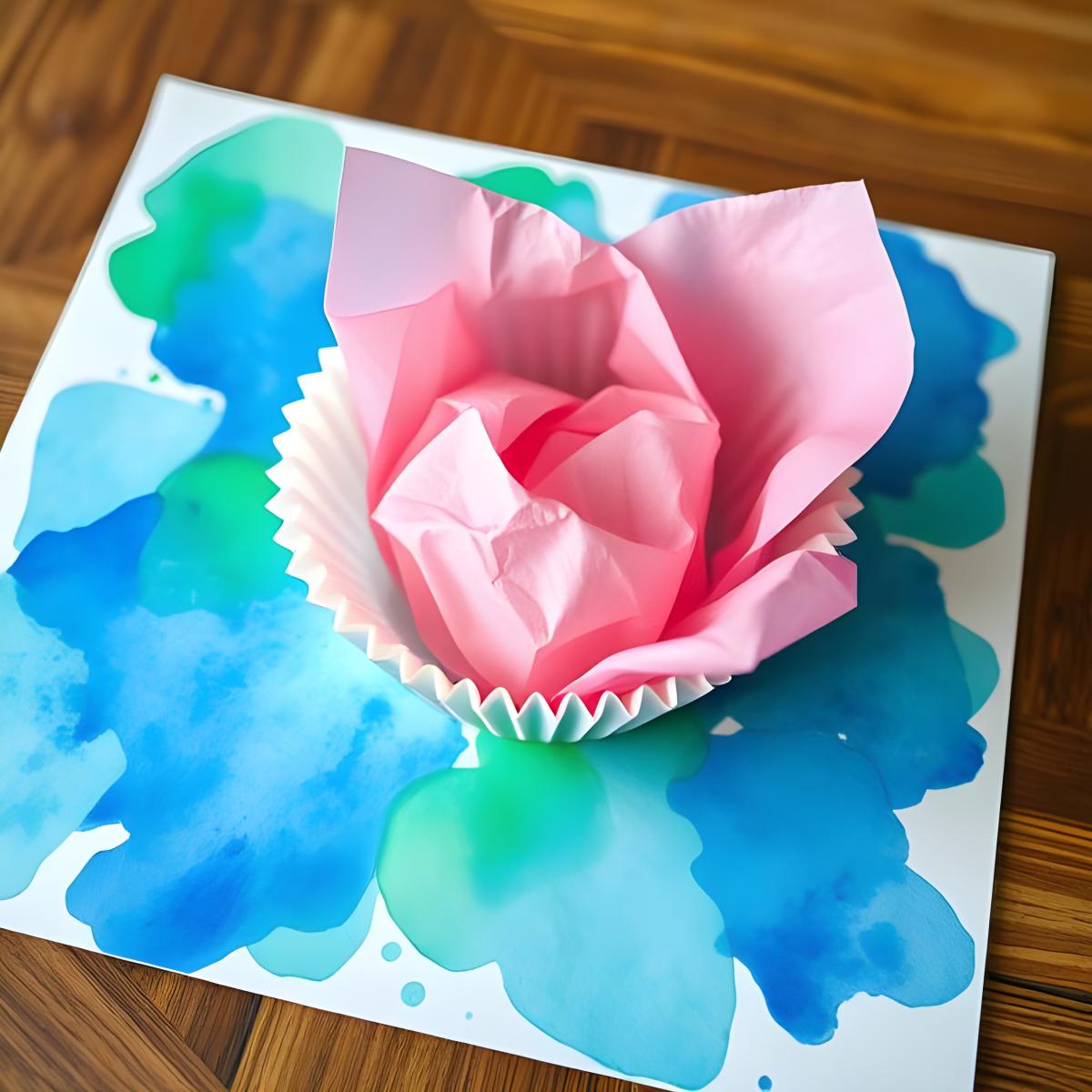 Kids craft inspired by Monet's Waterlillies