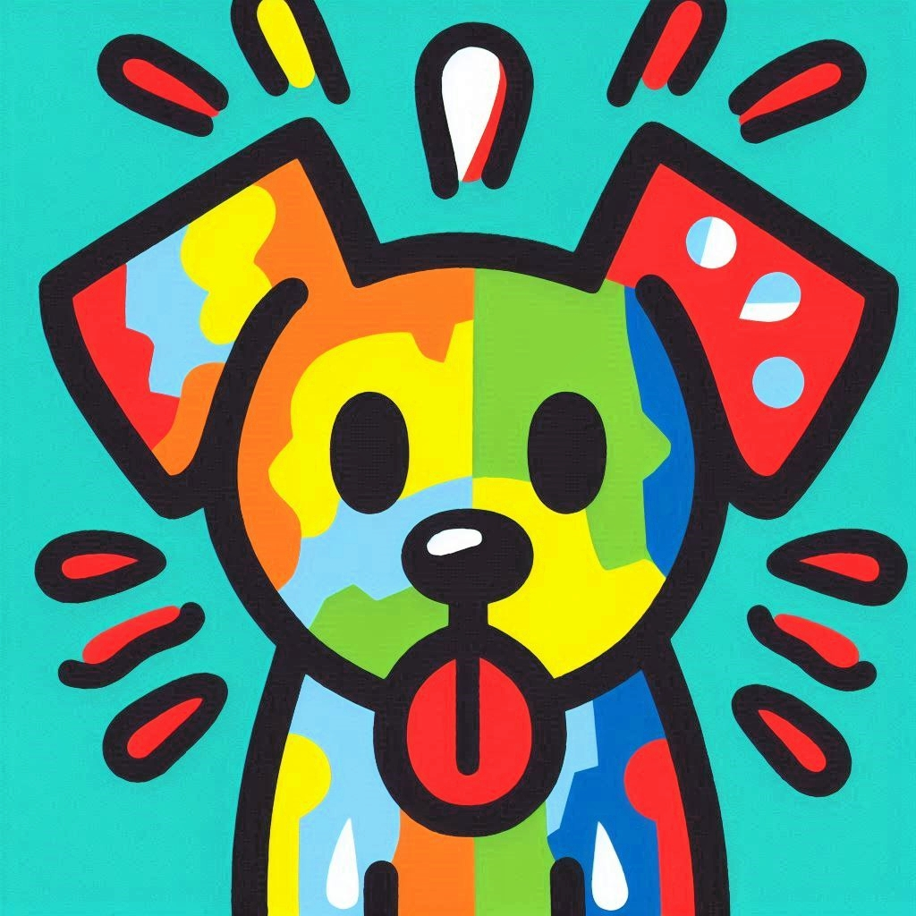 Keith Haring inspired dog painting ai