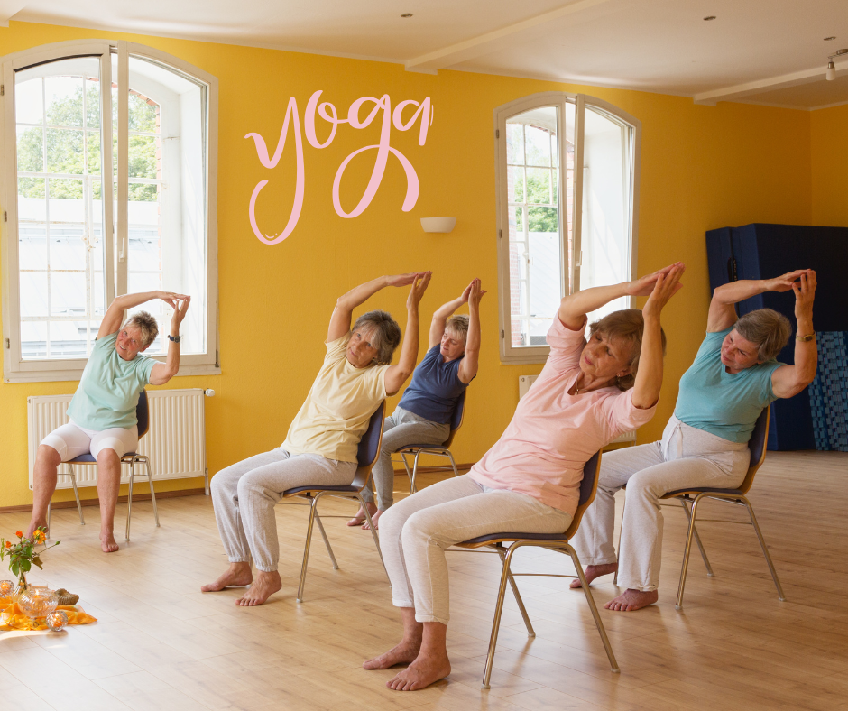 Chair yoga class photo.