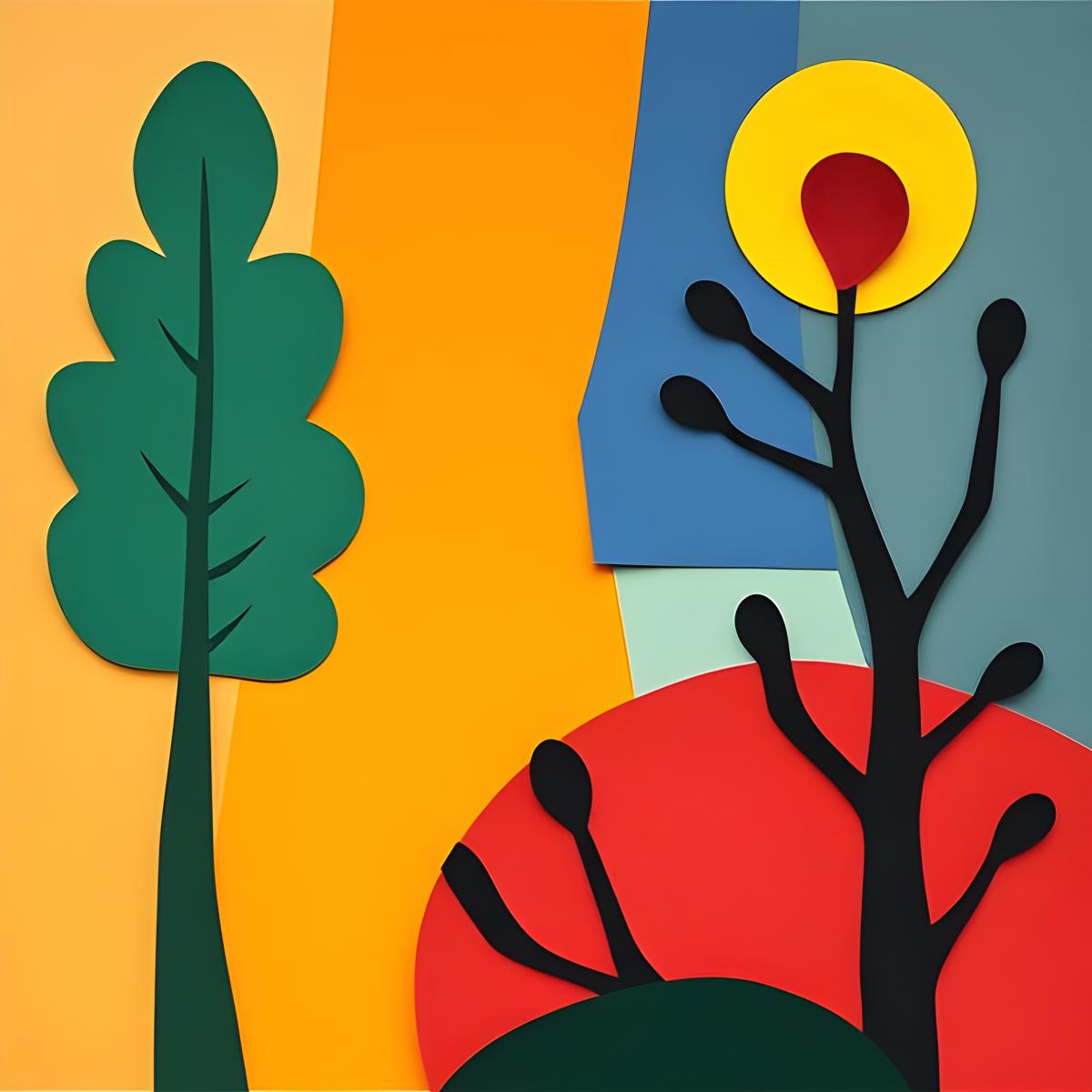 AI Matisse inspired paper collage