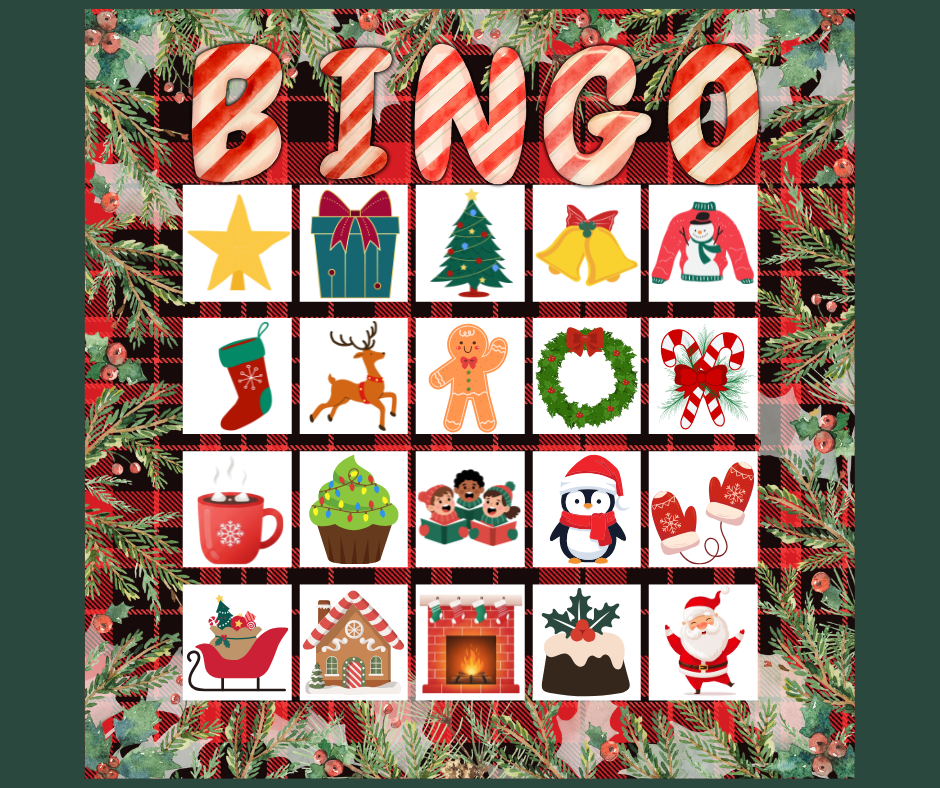 Christmas themed BINGO Card